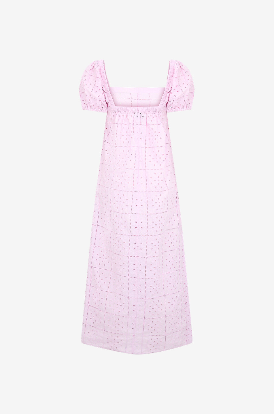 Broderie anglaise long A-line organic cotton dress