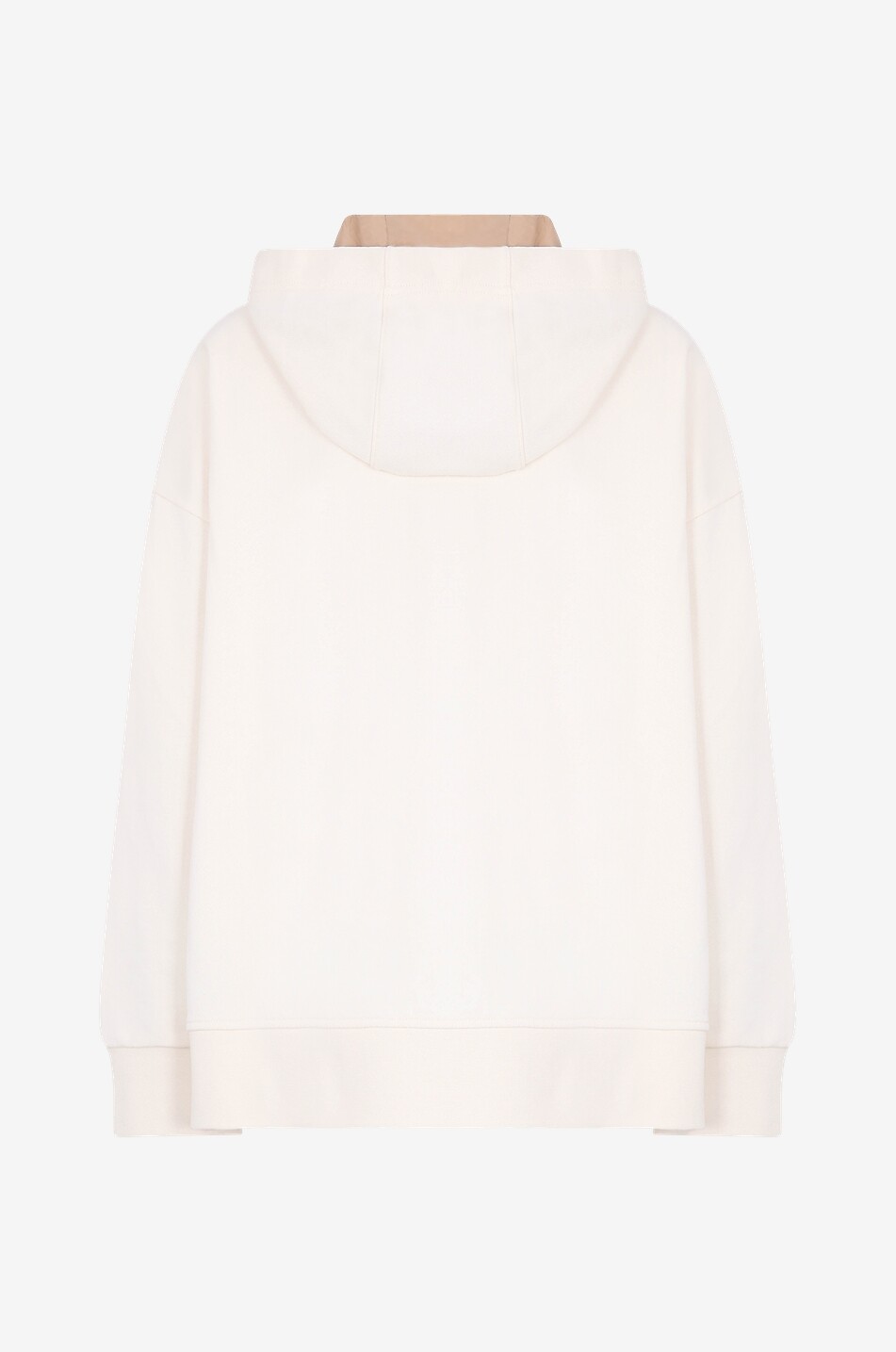 MONCLER Sweat-shirt boxy à capuche et laçage Femme BLANC CASSE 2