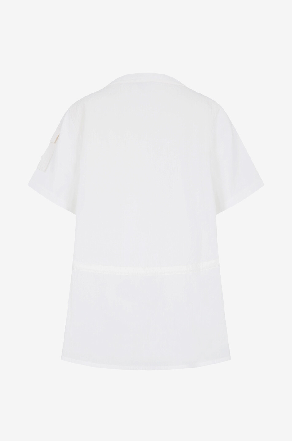 MONCLER Ausgestelltes Materialmix-T-Shirt mit Tunnelzug Damen CREMEFARBEN 2