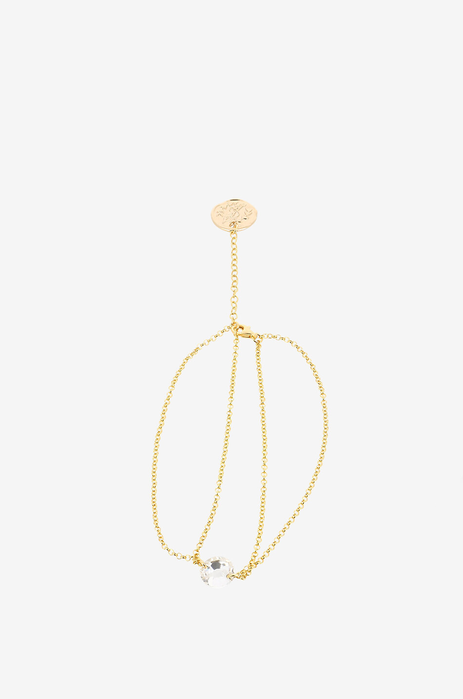 ANCIENT GREEK SANDALS Goldenes zweisträngiges Fusskettchen mit Strass Brilliant Damen GOLDEN 1