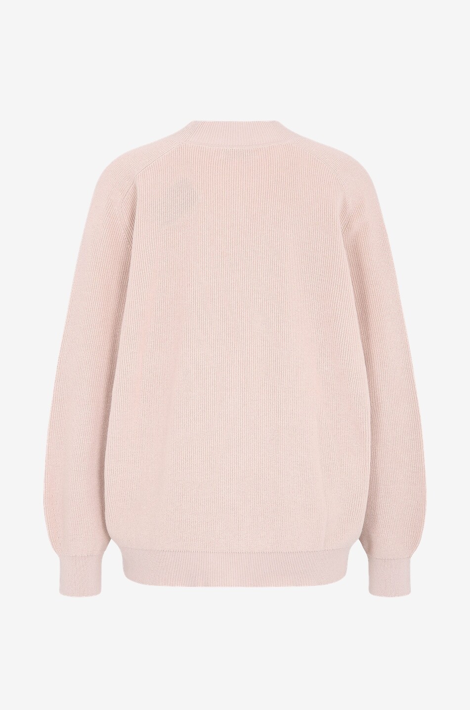 BONGENIE Weiter Baumwoll-Rippstrick-Cardigan mit V-Ausschnitt Damen Hellbeige 2