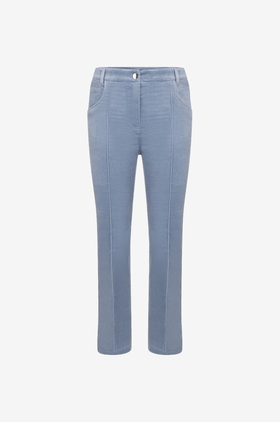 BARBARA BUI Pantalon bootcut raccourci en velours côtelé horizontal Femme BLEU CLAIR 1