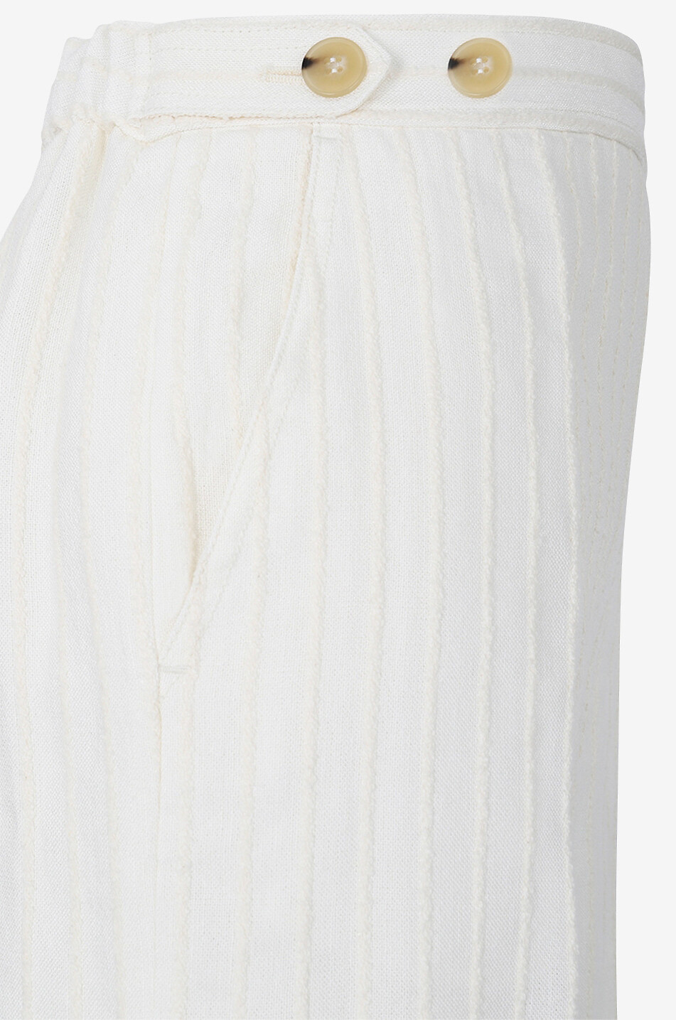 FORTE FORTE Hose mit geradem Bein aus Viskose Baumwolle und Leinen Damen WEISS 3