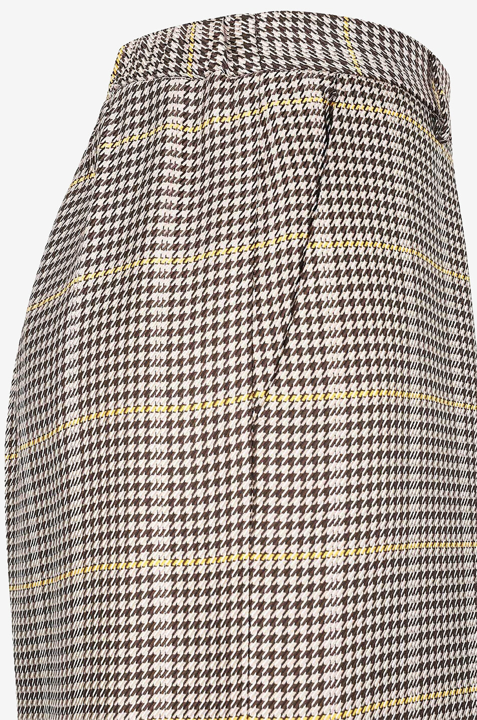 FORTE FORTE Pantalon large en viscose à carreaux Femme MARRON 3