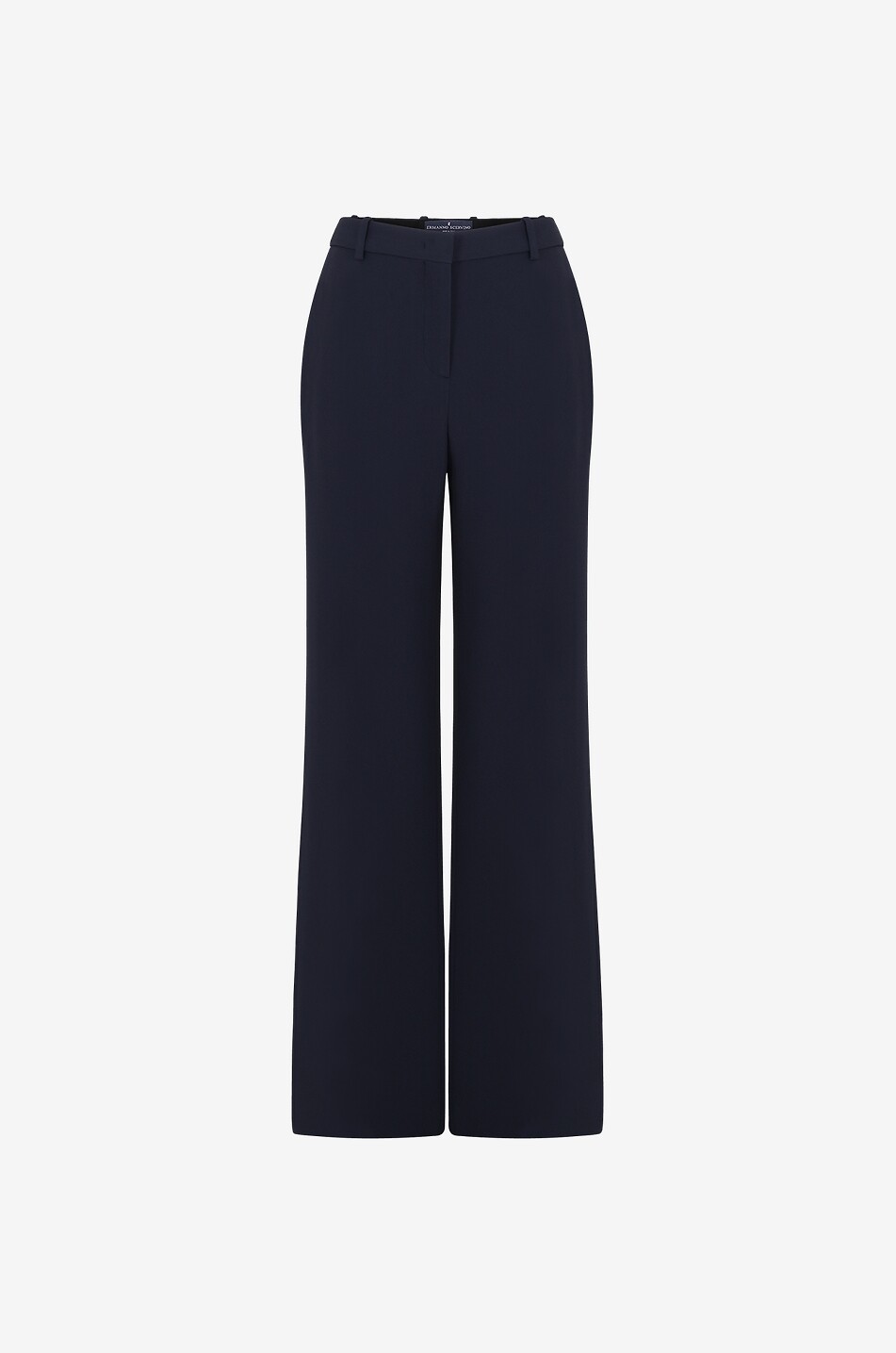 Fliessende Crêpe-Hose mit hoher Taille und weitem Bein