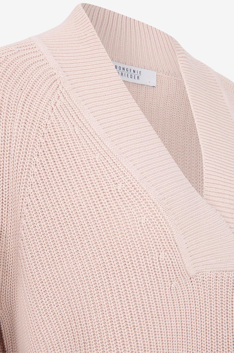 Cotton V-neck jumper with raglan sleeves
