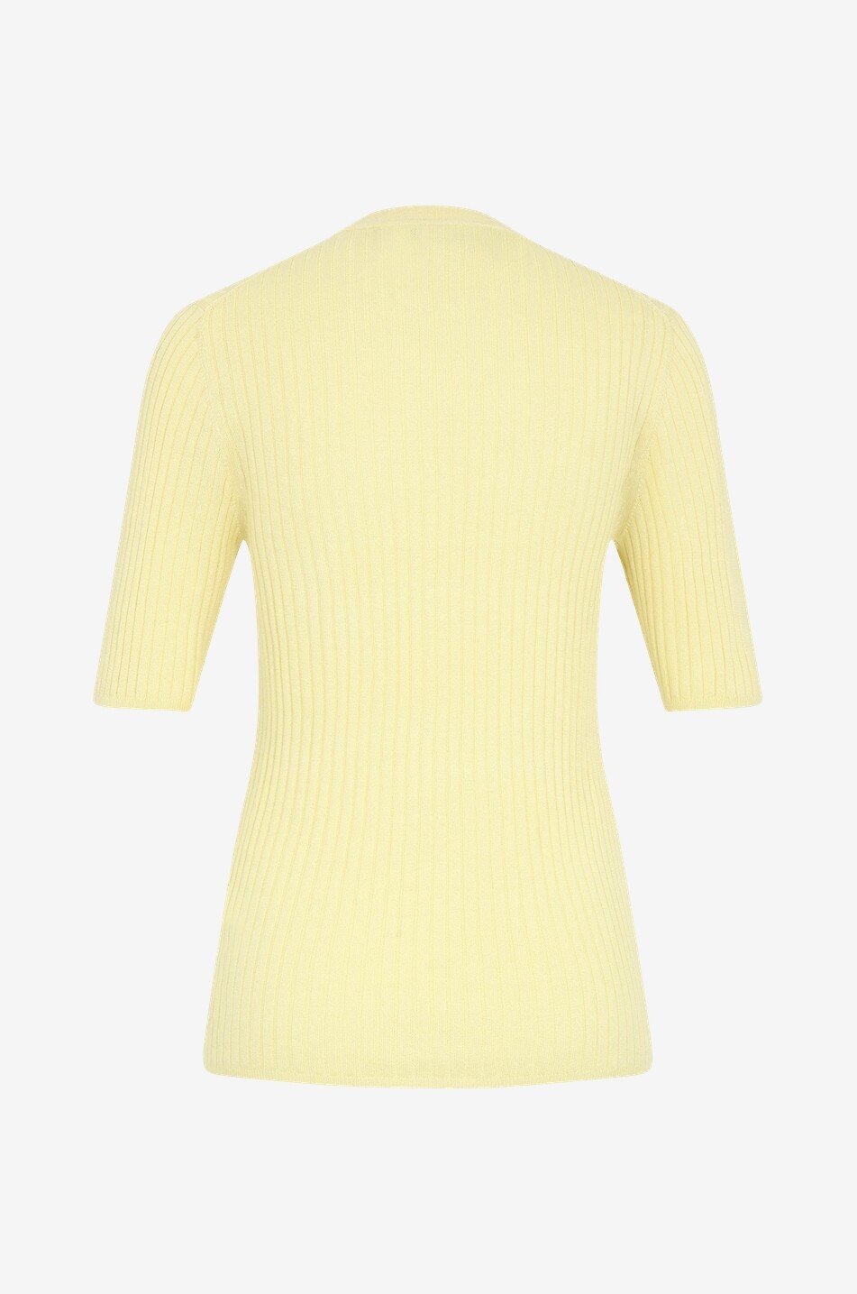 Rippstrick-Pullover aus Seide und Kaschmir mit kurzen Ärmeln
