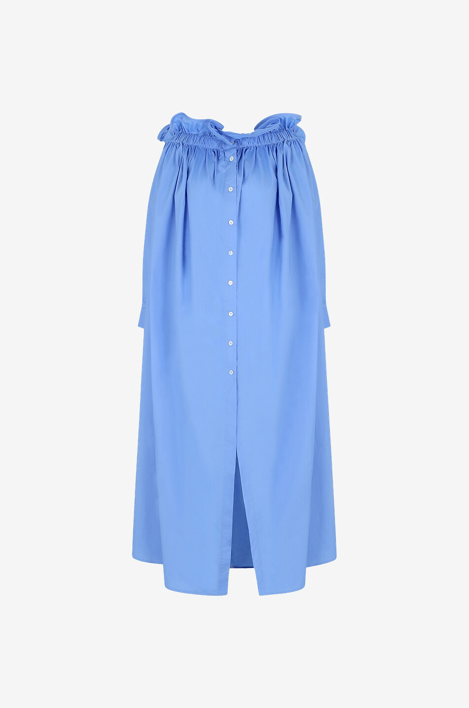 Langes schulterfreies Hemdkleid Sunset