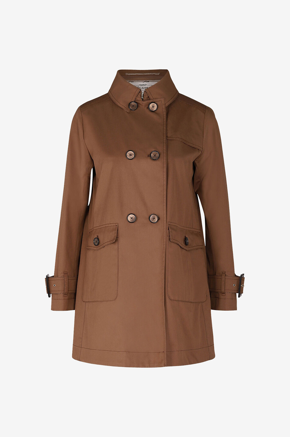 HERNO A-förmiger kurzer Trenchcoat aus wasserabweisendem Twill Delon Damen BRAUN 1