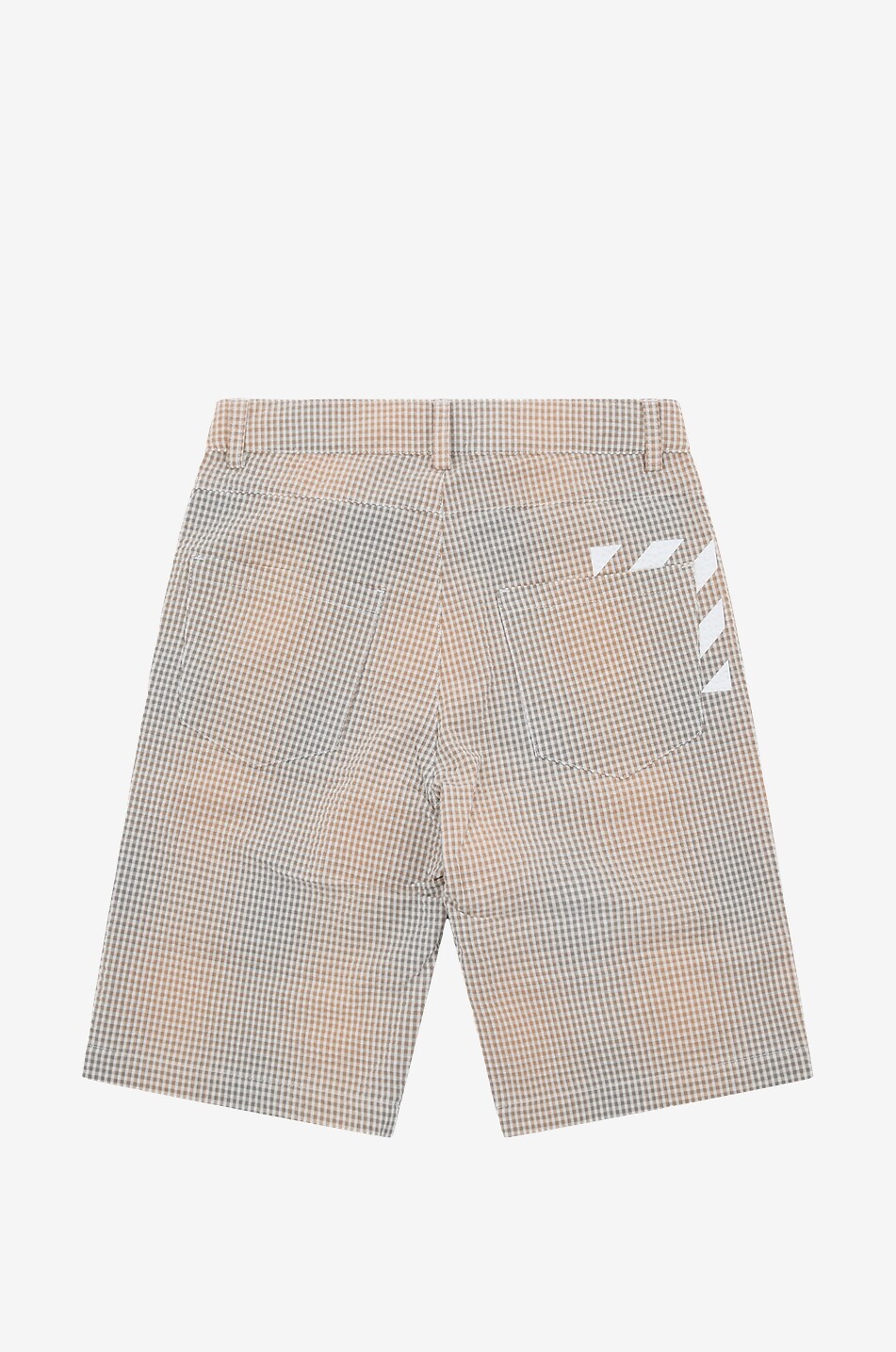 OFF WHITE Diagonal checked boy's seersucker Bermuda shorts Boy MULTI COLOURED 2