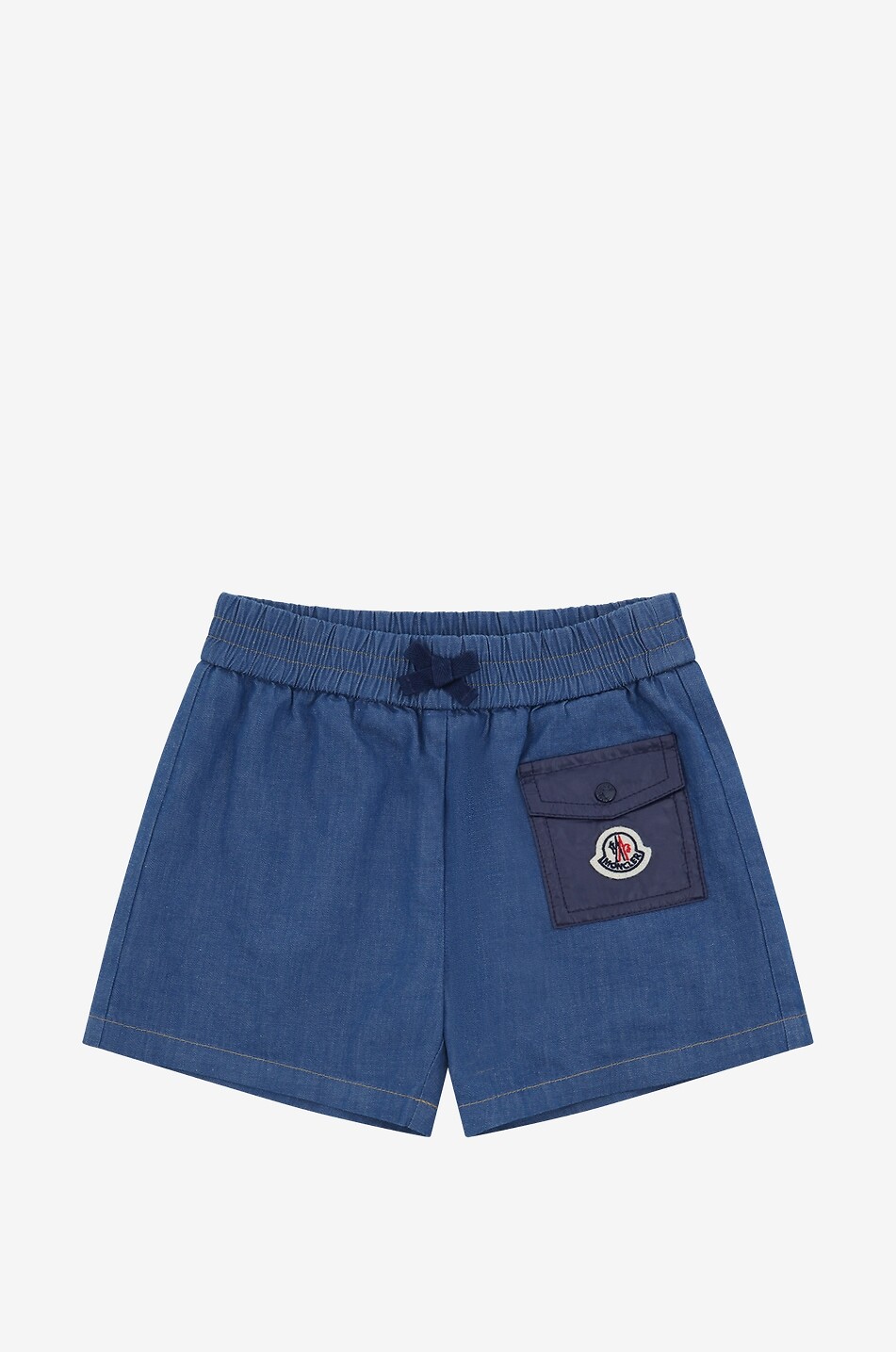 Chambray baby cargo shorts
