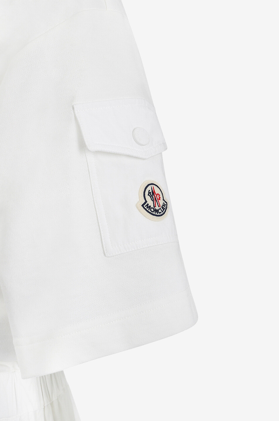 MONCLER Robe sweat courte à manches courtes et capuche Femme BLANC CASSE 3