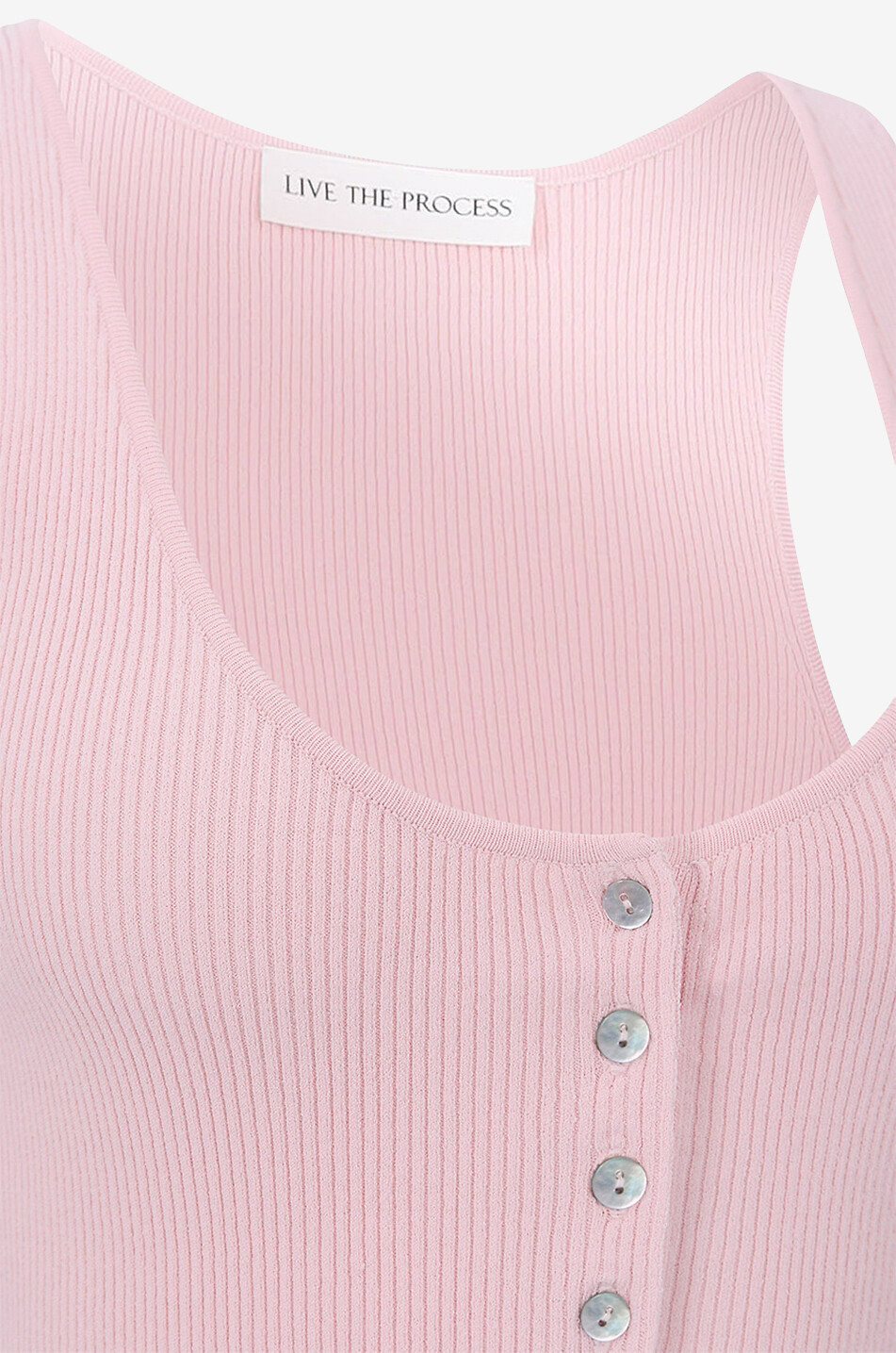 LIVE THE PROCESS Débardeur en viscose Saros Henley Femme ROSE 3