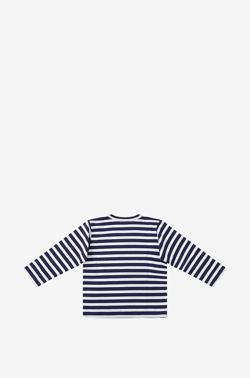 COMME DES GARCONS PLAY Gestreiftes Langarm-Kinder-T-Shirt Red Heart Junge BLAU 2