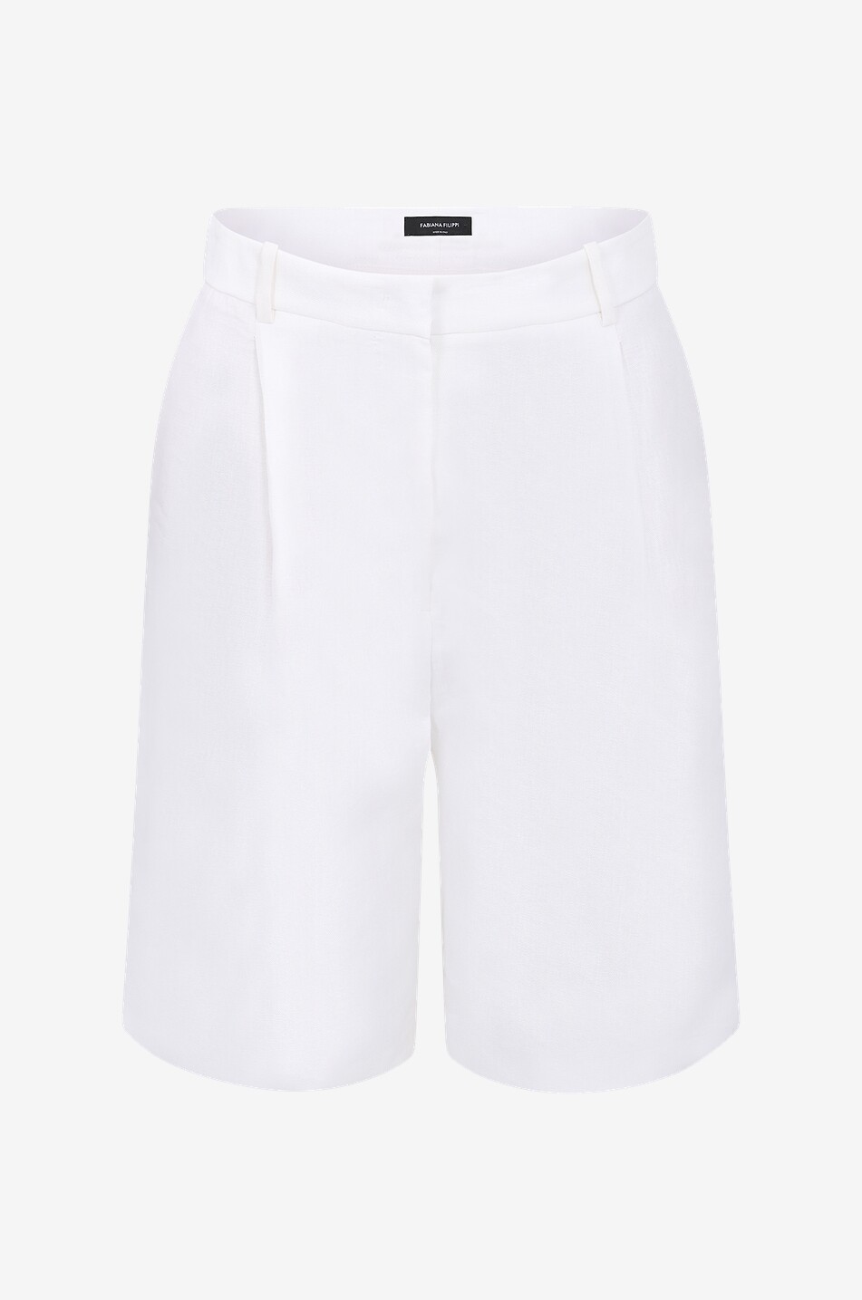 Leinenmix-Bermudashorts mit Bundfalten