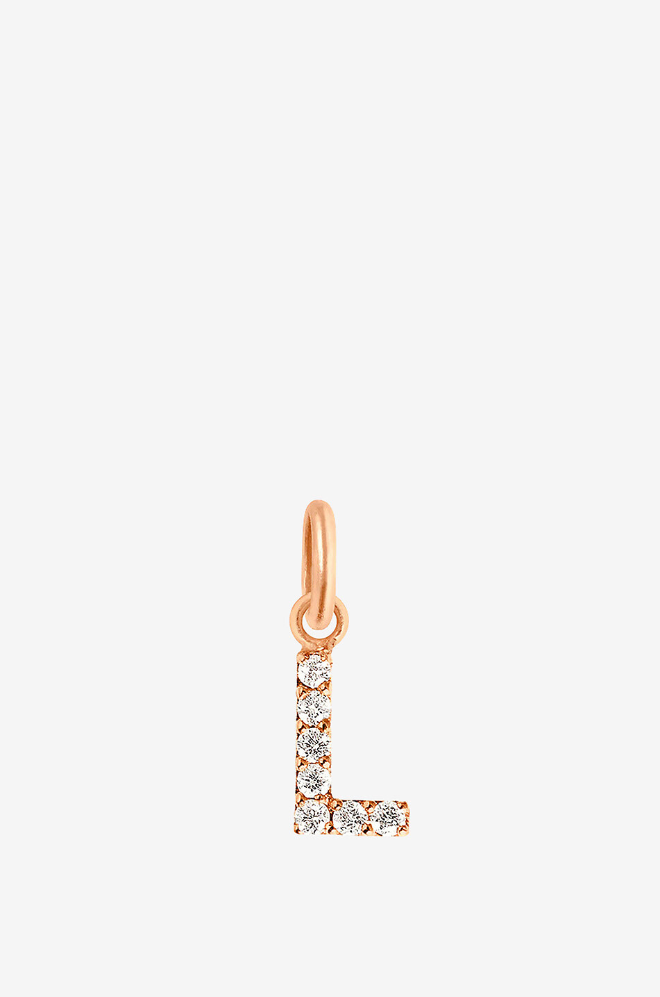 Lucky Letter L rose gold and diamond pendant