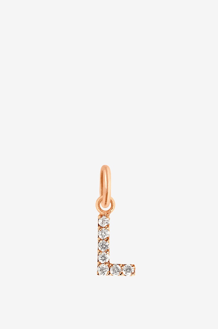 GIGI CLOZEAU Lucky Letter L rose gold and diamond pendant Women PINK 1