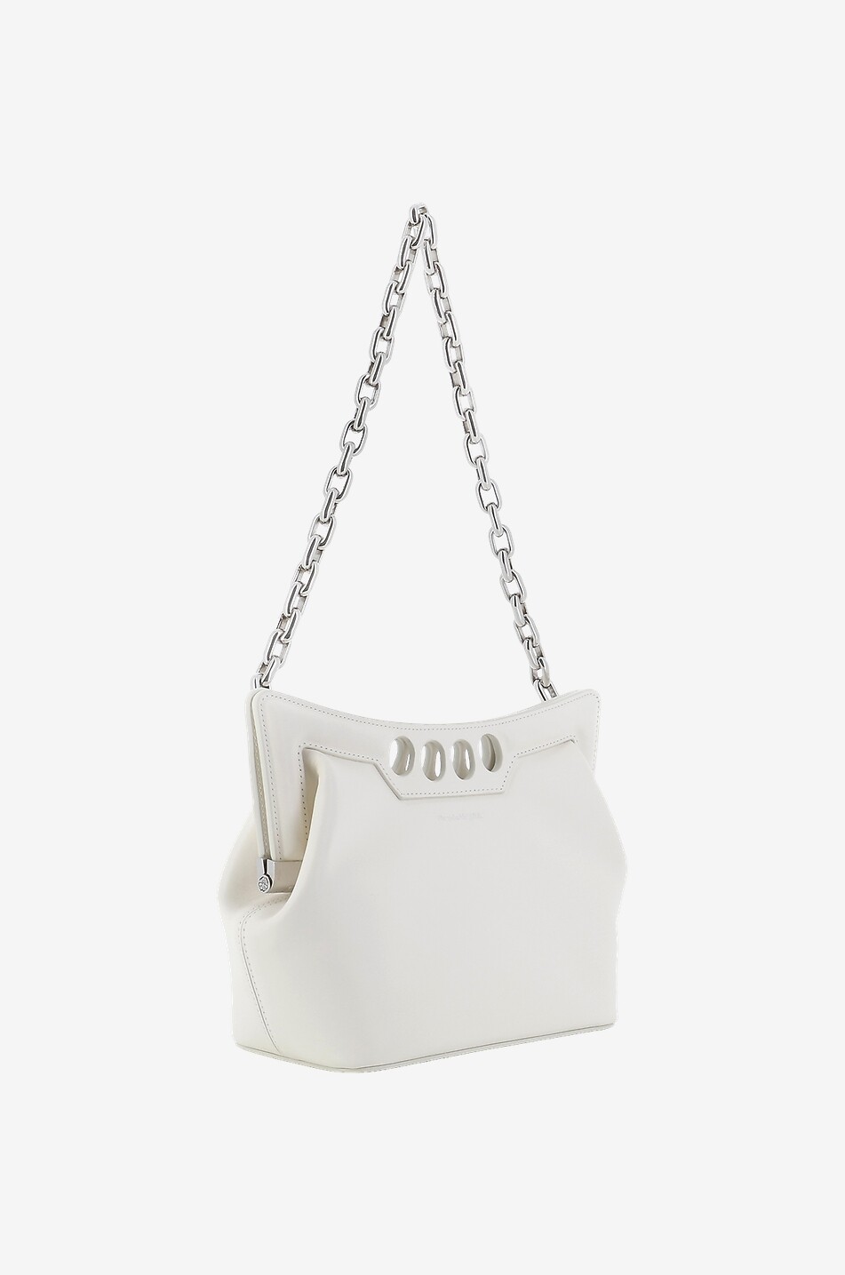ALEXANDER McQUEEN The Peak Small smooth leather shoulder bag Women WHITE 2