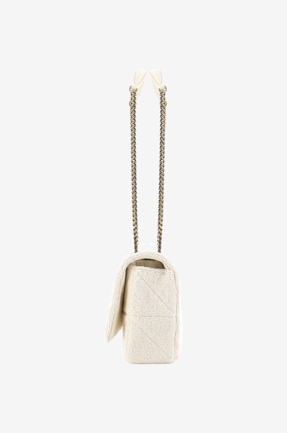 SAINT LAURENT PARIS Sac porté épaule matelassé en éponge Jamie Medium Femme BLANC 4