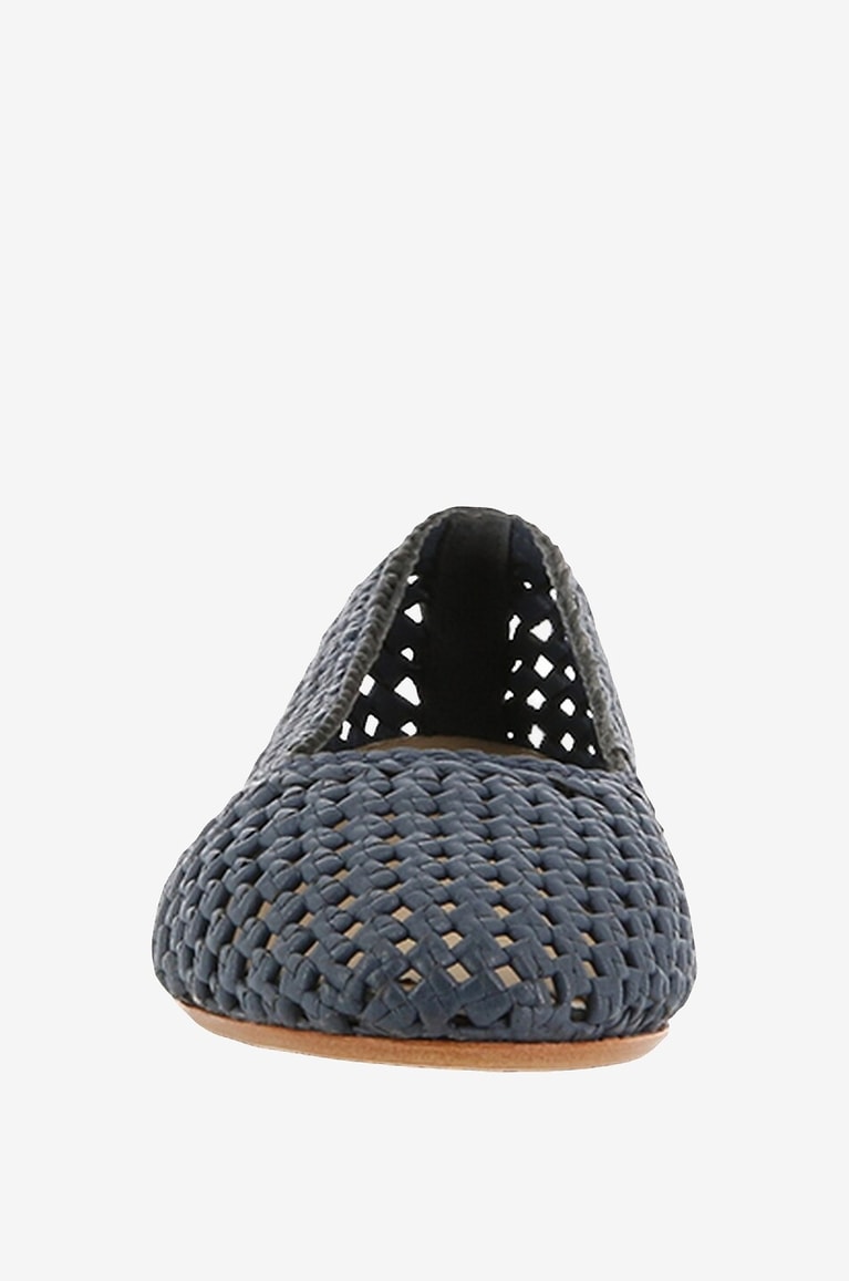 DRAGON Ballerinas aus echtem Leder Flower Damen BLAU 2