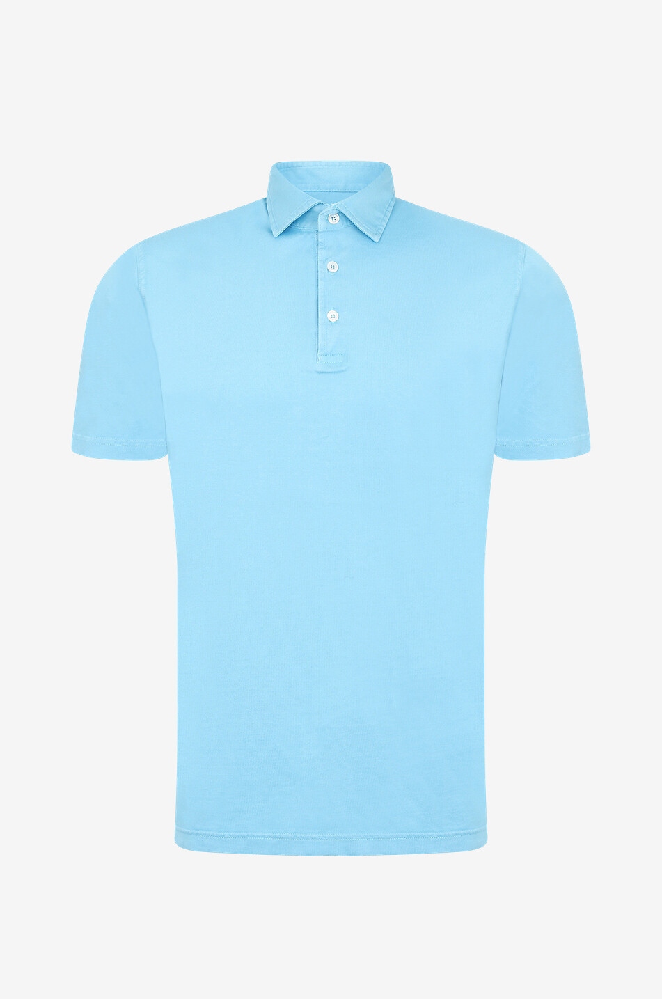 FEDELI Zero Giza M cotton short-sleeved polo shirt Men LIGHT BLUE 1