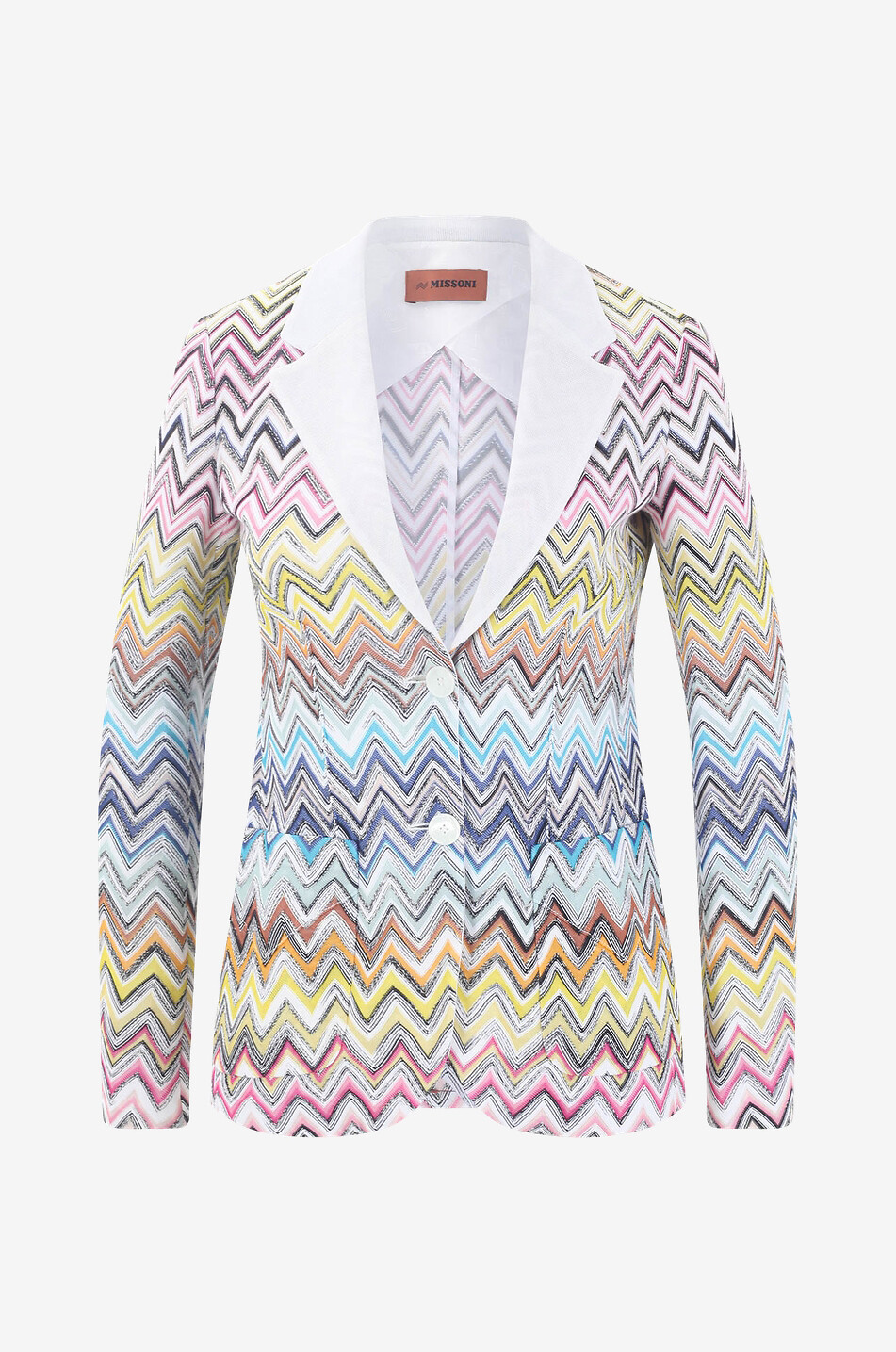 Blazer en maille motif chevrons