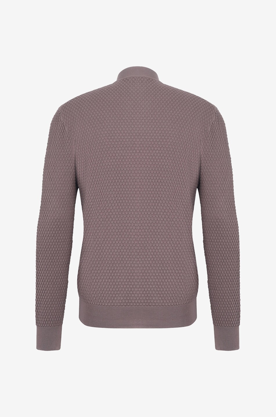 GRAN SASSO Full-zip cotton cardigan with stand-up collar Men BROWN 2