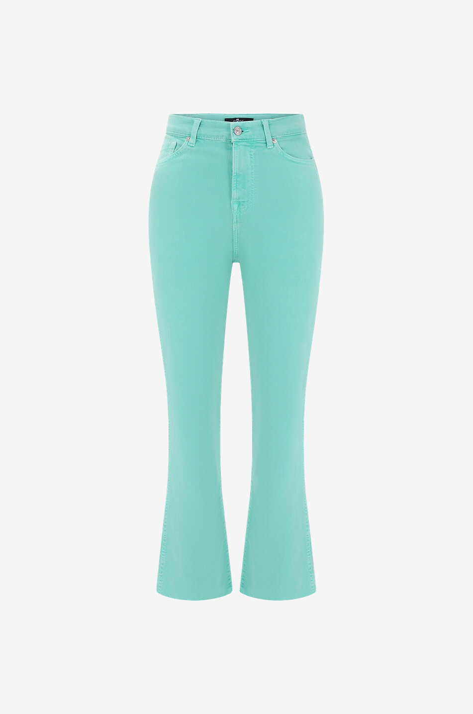 7 FOR ALL MANKIND Jean évasé en coton HW Slim Kick Flared Fit Femme VERT CLAIR 1