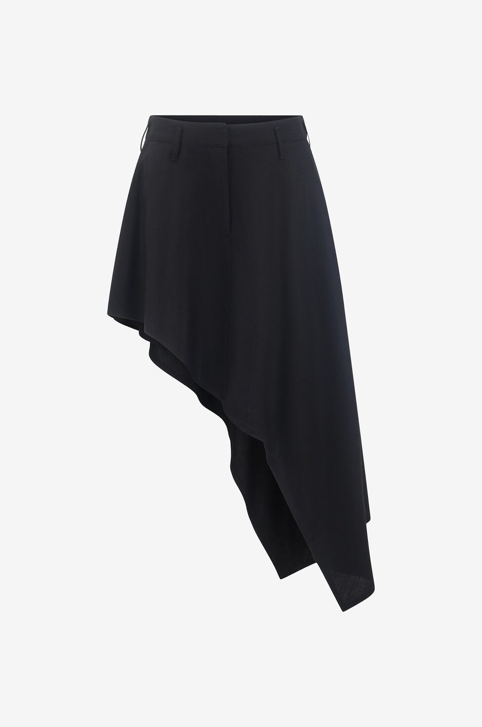 Asymmetrischer Rock mit Grain de Poudre-Textur