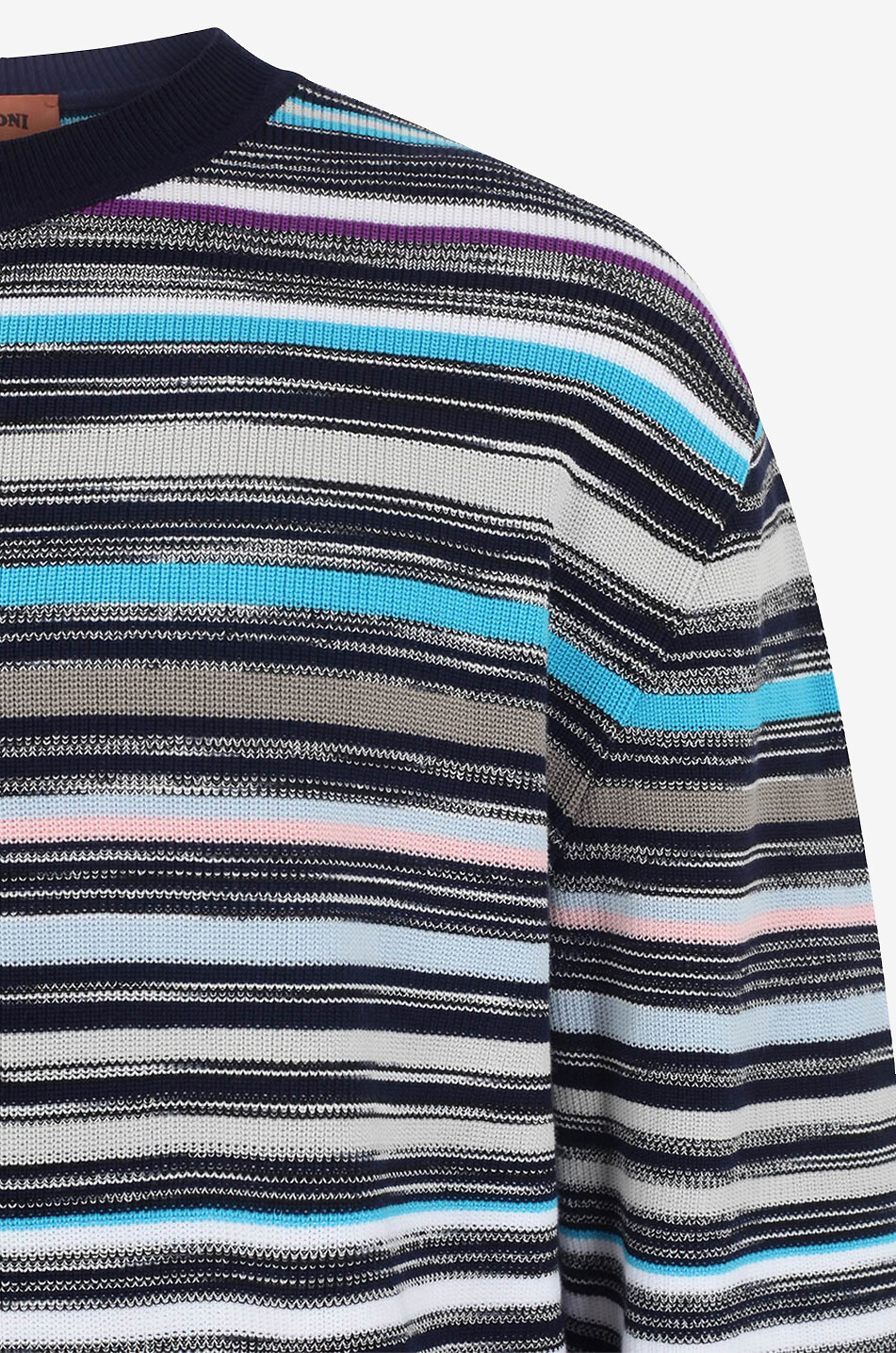 MISSONI Gestreifter Rundhalspullover aus Baumwolle Herren DUNKELBLAU 3
