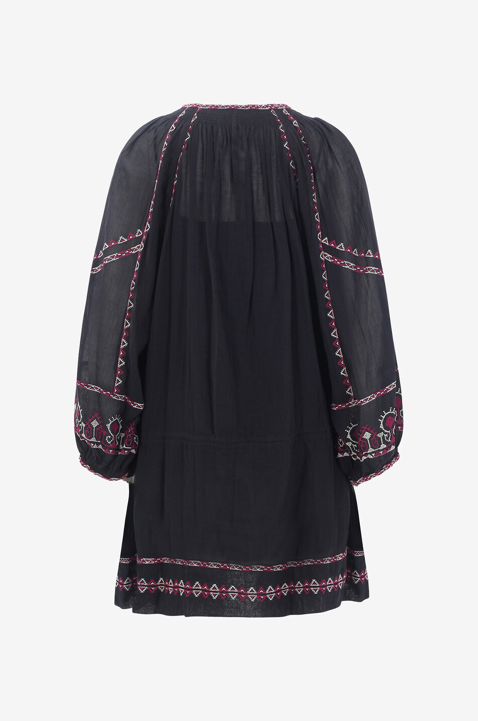 Robe tunique courte brodée en coton Parsley
