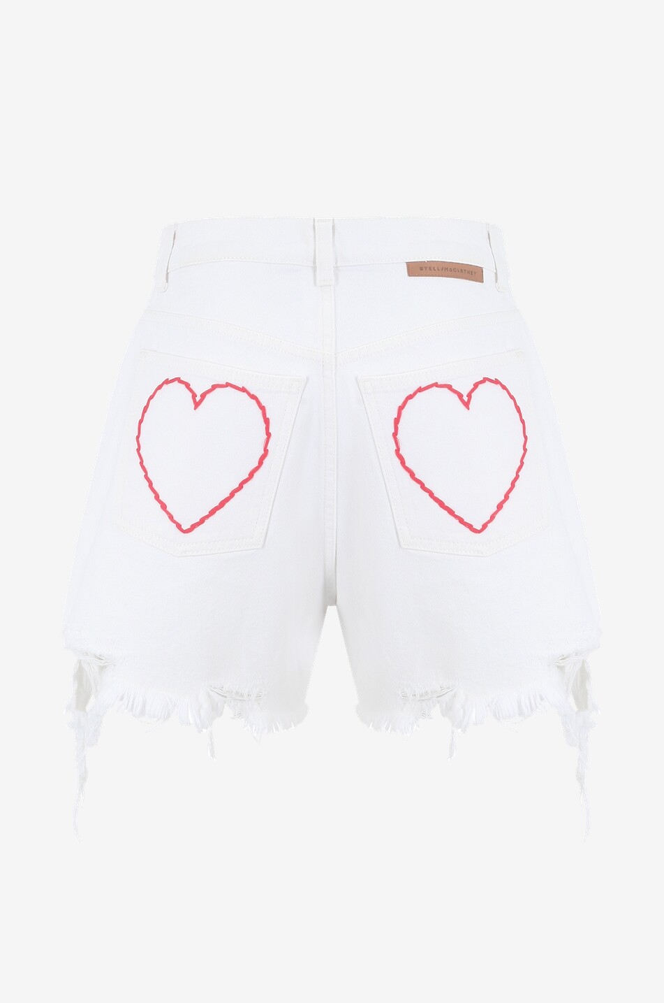 Short en denim vielli brodé Hearts