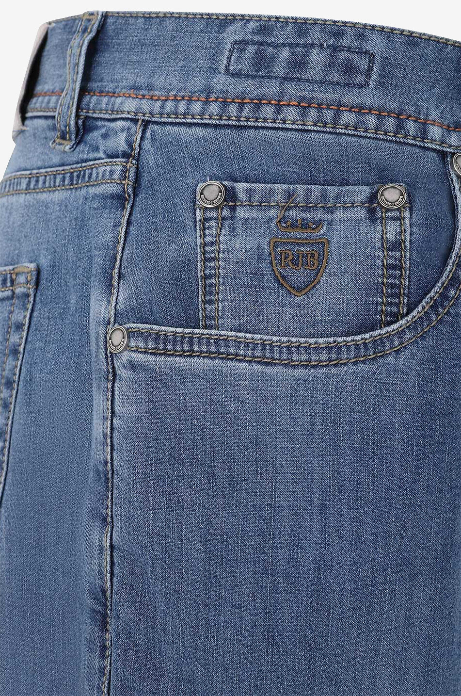 RICHARD J. BROWN Tokyo Luxury Precious Fibers faded cotton and silk slim fit jeans Men MEDIUM BLUE 3