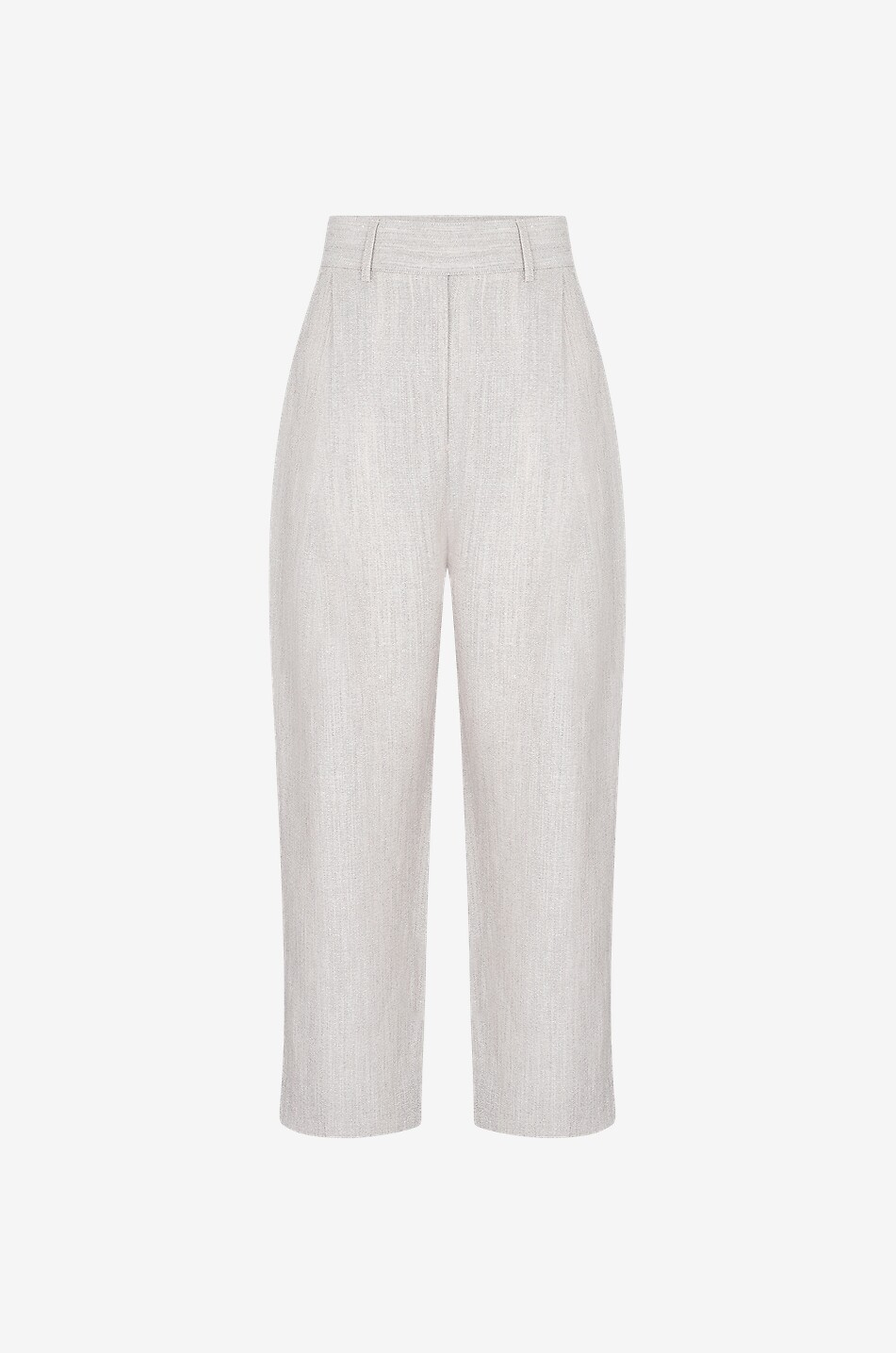 Bundfaltenhose aus Wollmix Mist