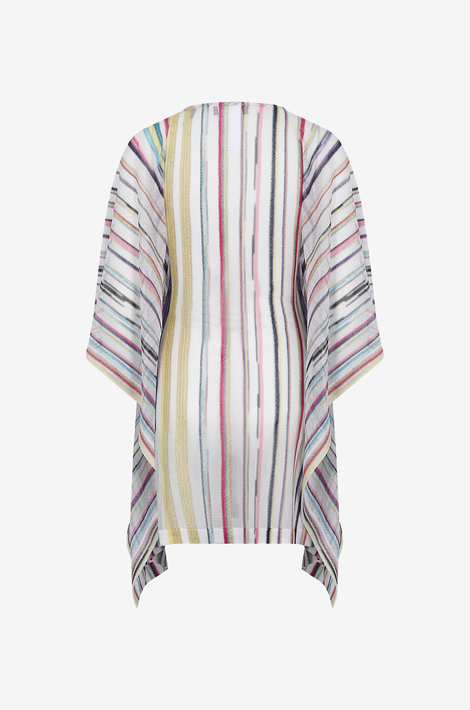 MISSONI Poncho de plage en maille ajourée rayée scintillante Femme MULTICOLORE 2