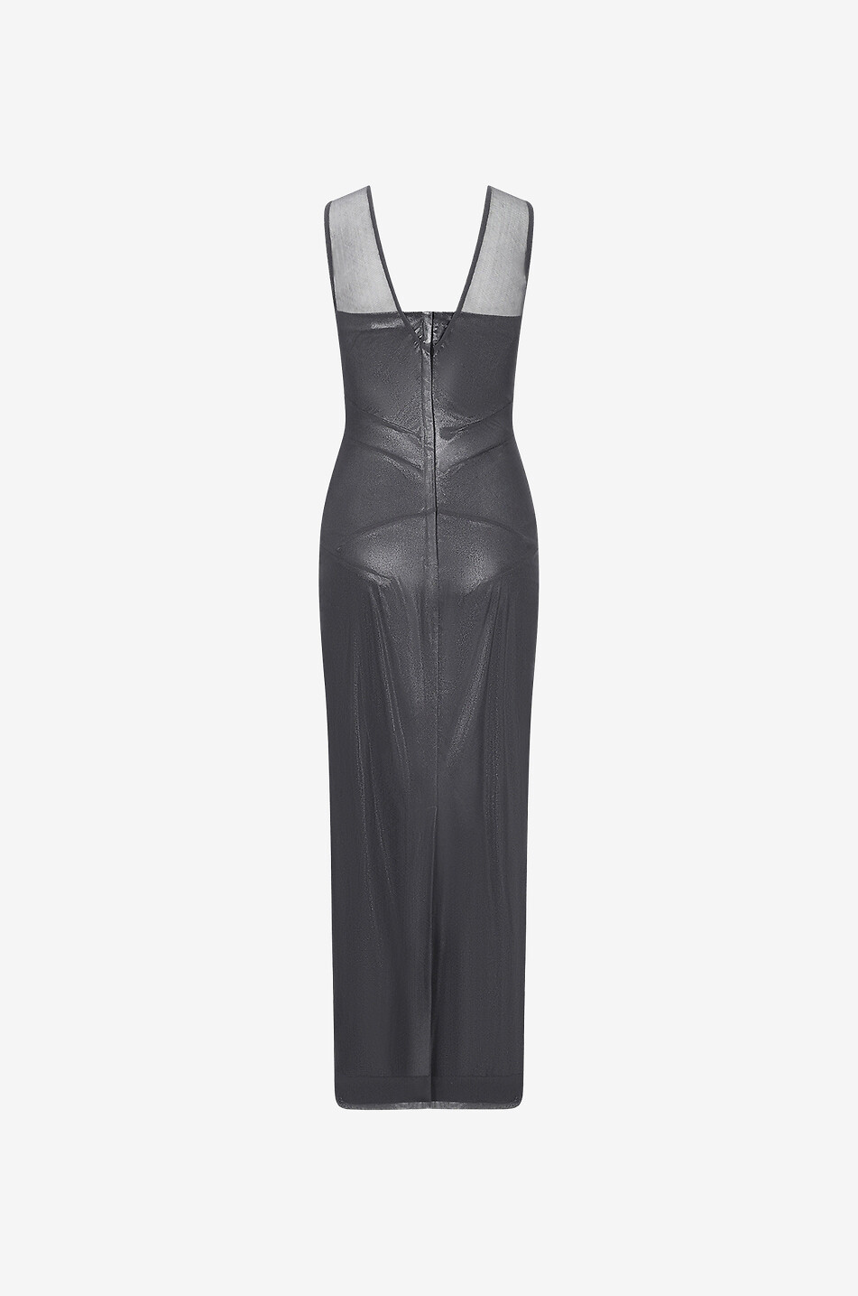 DOLCE & GABBANA 1998-99 sleeveless tulle and metallic jersey dress Women SILVER 2
