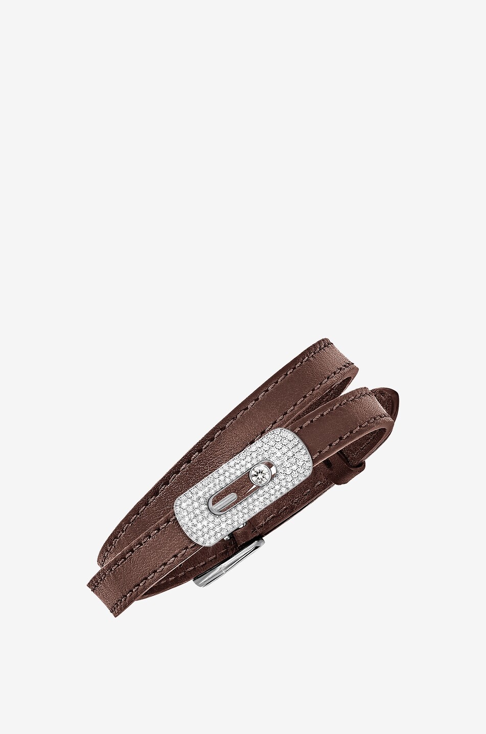 MESSIKA My Move customisable leather bracelet Women BROWN 3