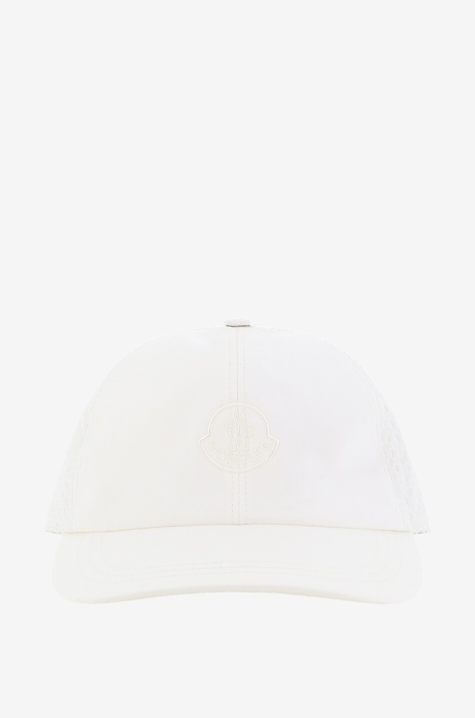 Logo embroidered mesh and gabardine baseball cap