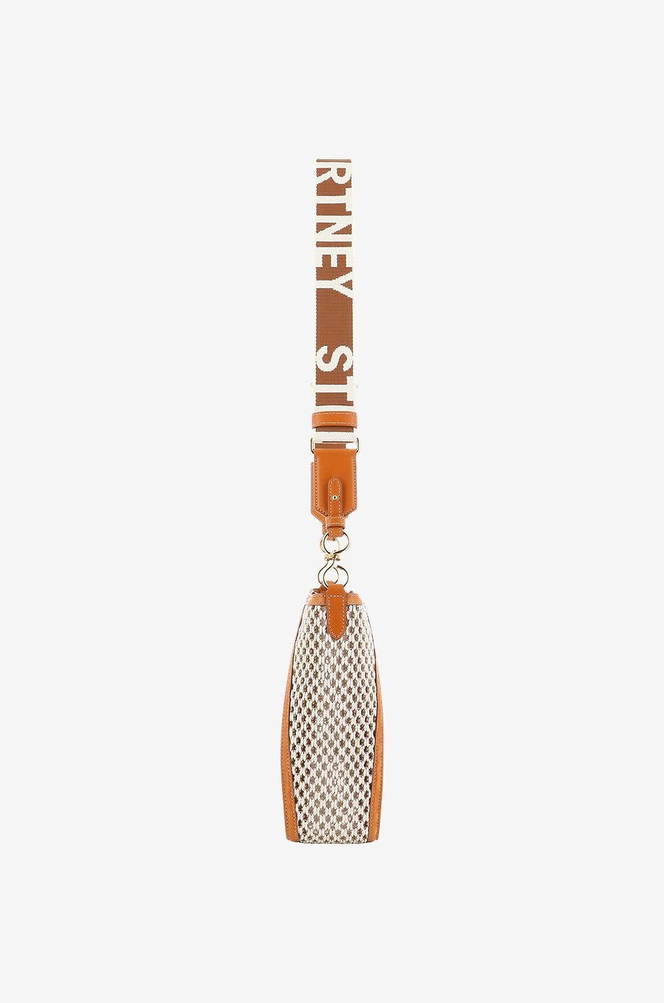 STELLA McCARTNEY Sac porté épaule en mesh et cuir synthétique Stella Logo Femme BEIGE 4