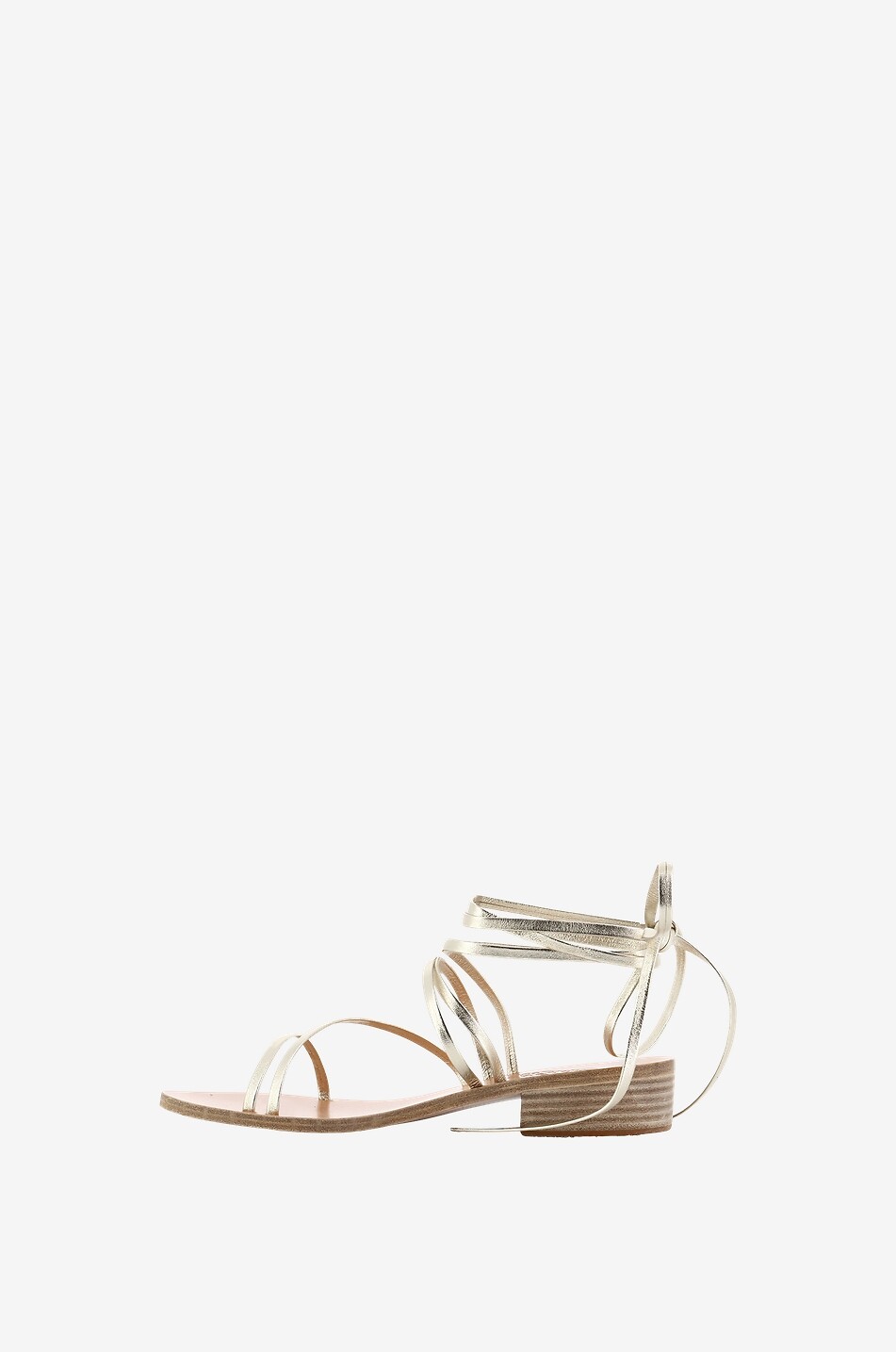 Schnürsandalen aus Metallic-Leder mit Absatz Hara Heel