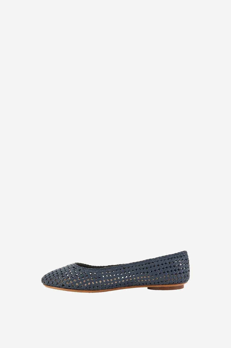 DRAGON Ballerinas aus echtem Leder Flower Damen BLAU 3