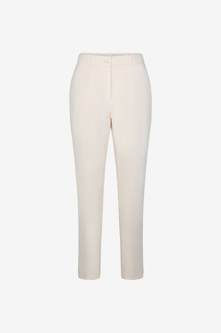 SLOWEAR Pantalon cigarette en gabardine Galene Femme Beige clair 1