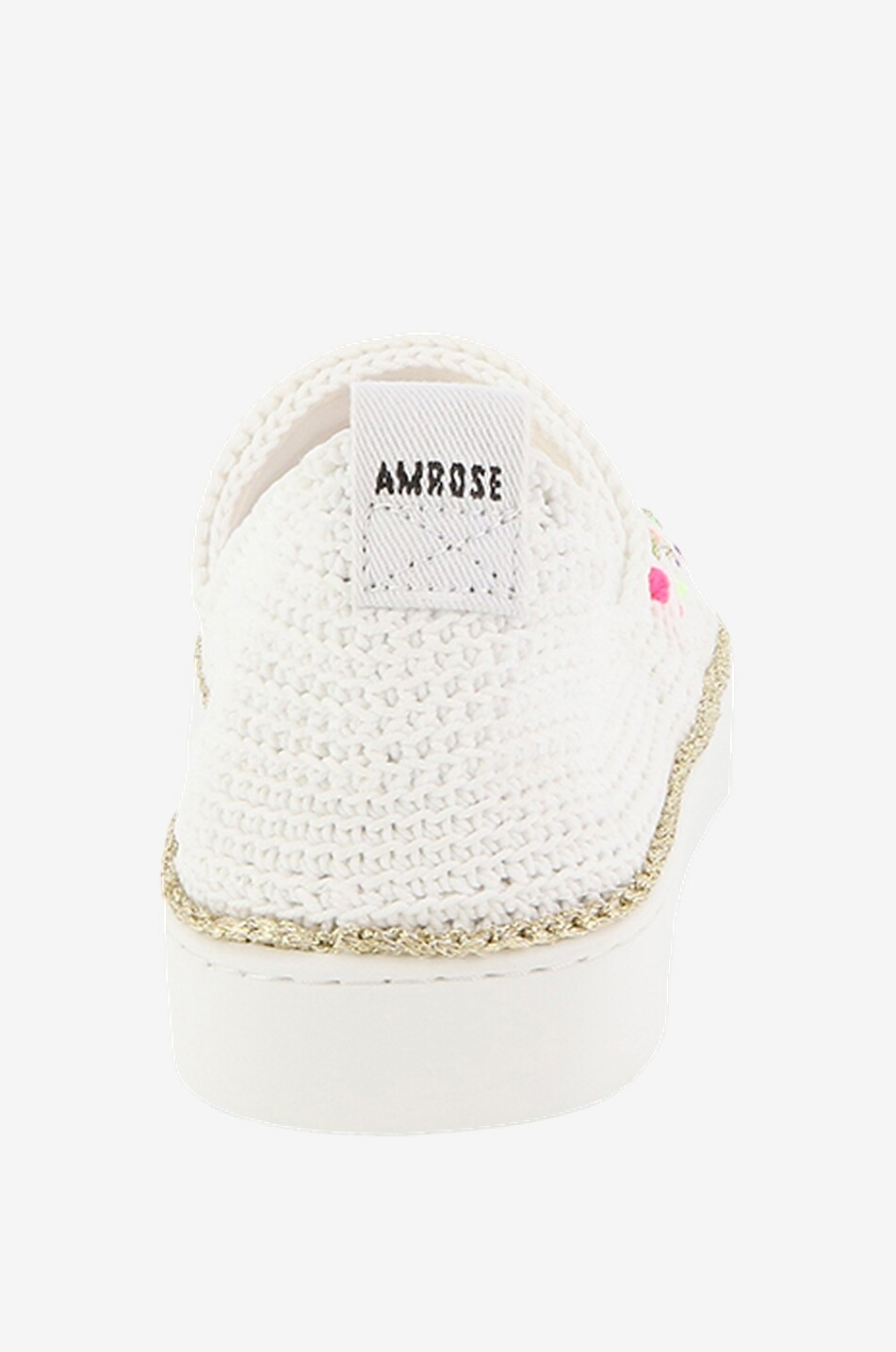 AMROSE Gold Sparkle crochet slip-on sneakers Women MULTI COLOURED 2 4