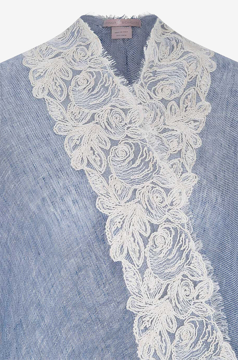 GAYNOR Cape en lin et dentelle Fairy Femme BLEU MOYEN 3
