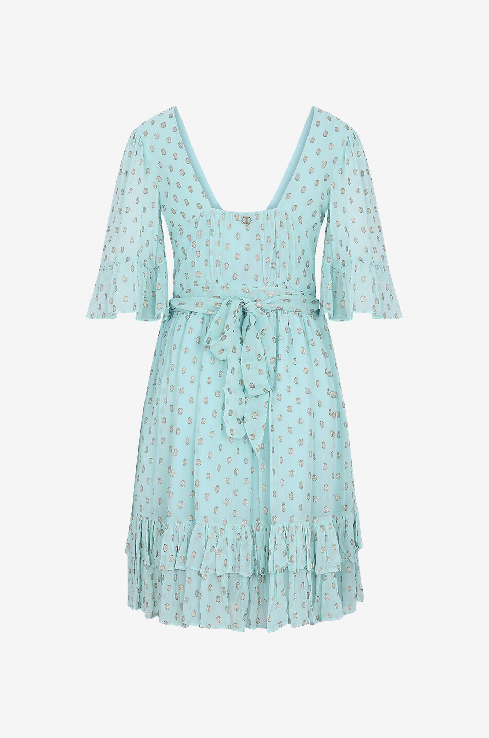 Robe courte en georgette fil coupé