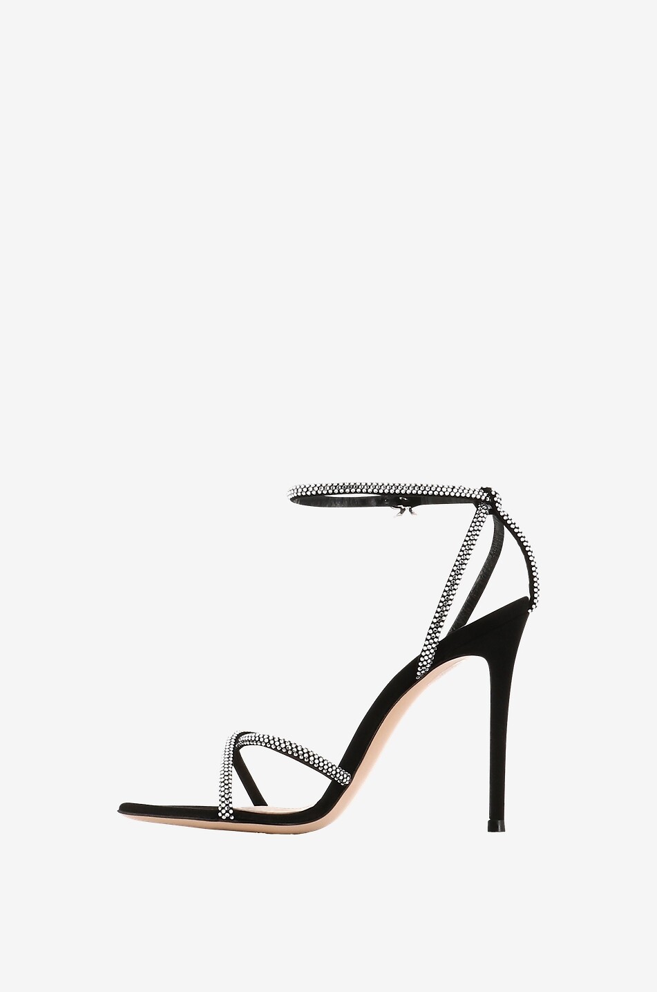 Wildledersandalen mit Kristallen und Absatz 105