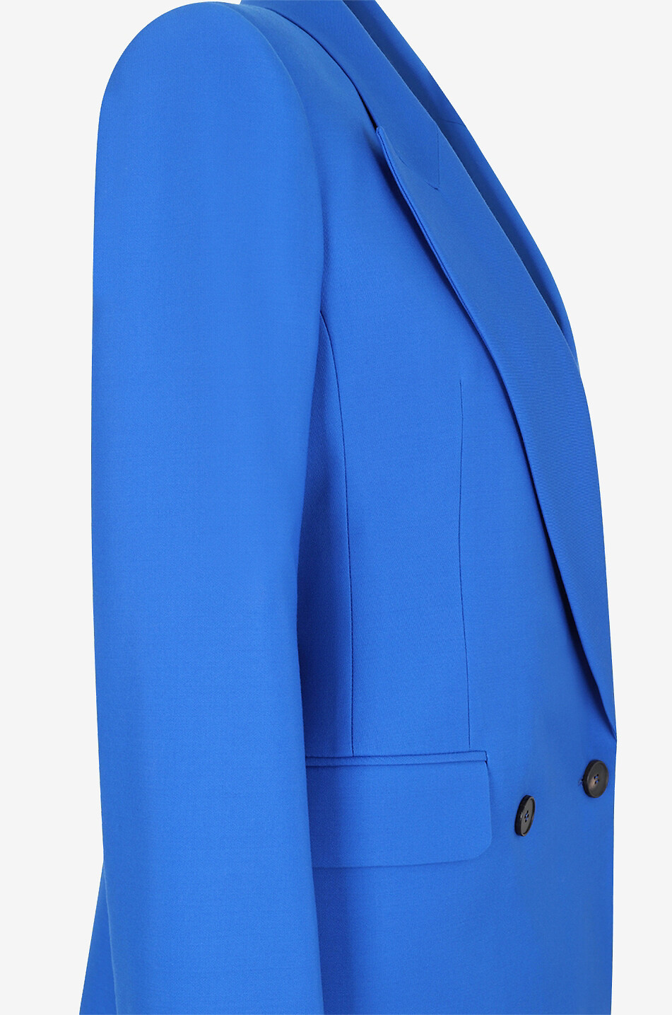 Galaxy Blue double-breasted cinched wool blazer