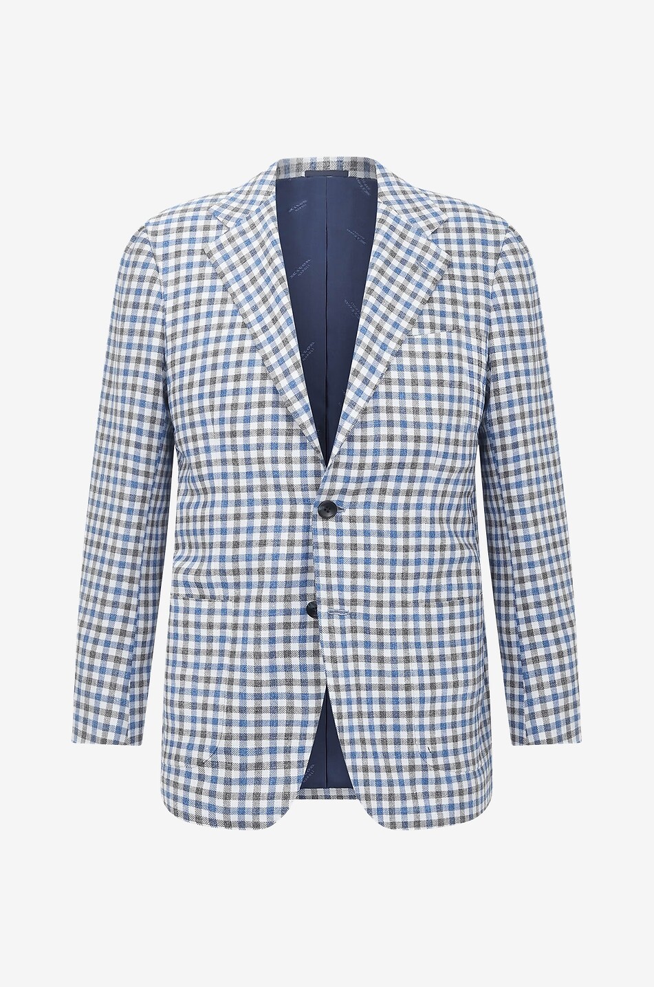 Bicolour gingham check lightweight blazer