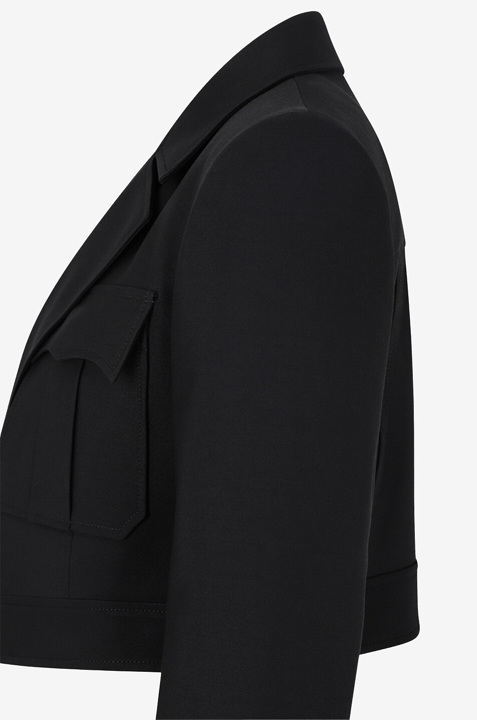 Blazer raccourci asymétrique en laine Military