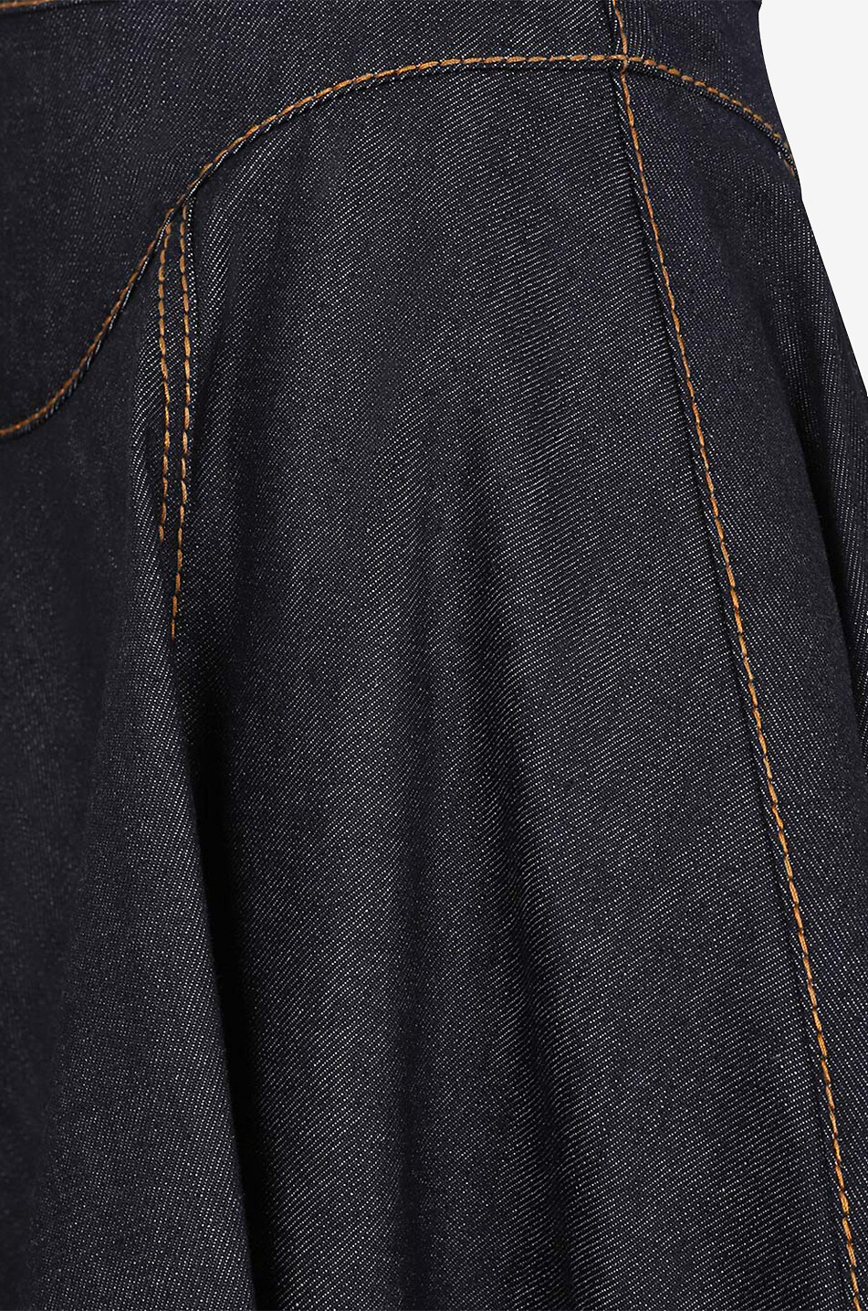 ALEXANDER McQUEEN Jupe drapée asymétrique en denim Femme BLEU FONCE 3